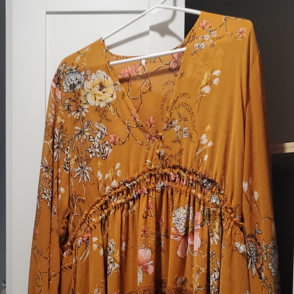 Floral Mustard Dress